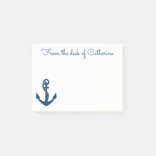 Nautical Navy Anchor Beach Ocean Sailor Sea Boat Post_it Notes