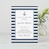 Nautical Navy Anchor Bridal Shower Invitation (Standing Front)