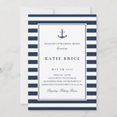 Nautical Navy Anchor Bridal Shower Invitation (Front)