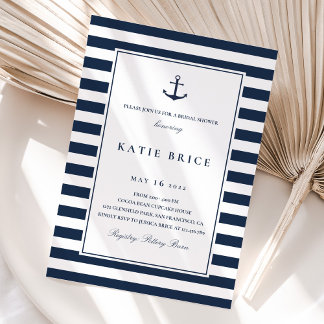 Nautical Navy Anchor Bridal Shower Invitation