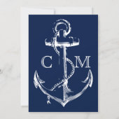 Nautical Navy Anchor Bridal Shower Recipe Request Invitation (Back)