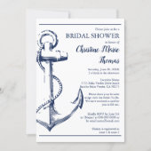 Nautical Navy Anchor Bridal Shower Recipe Request Invitation (Front)