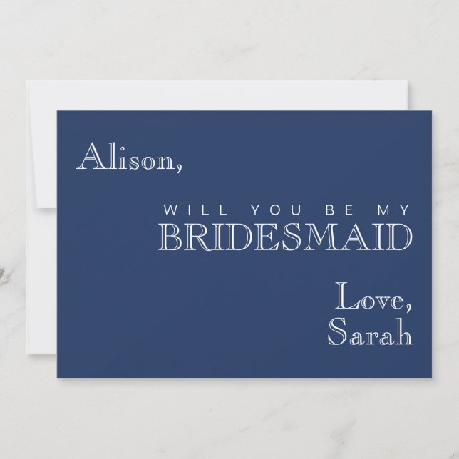 Nautical Navy Anchor Bridesmaid Proposal Card (Front)