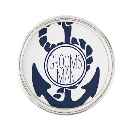 Nautical Navy Anchor Groomsman Pin