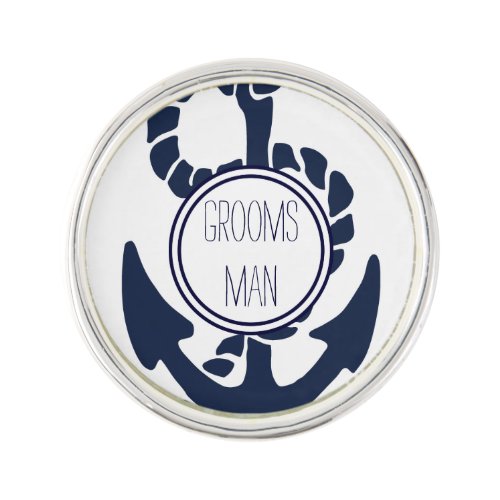 Nautical Navy Anchor Groomsman Pin