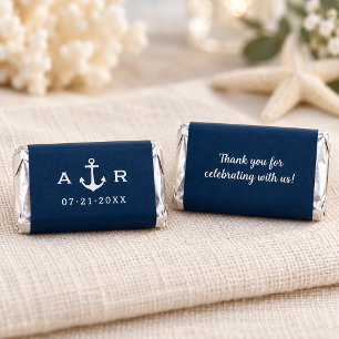 Nautical Navy Anchor Initials Monogram Hershey's Miniatures