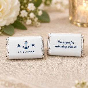 Nautical Navy Anchor Initials Wedding Monogram Hershey's Miniatures