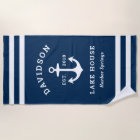 Nautical Navy Anchor Lake House Monogram
