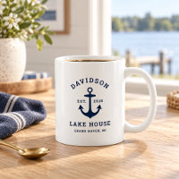 Nautical Navy Anchor Lake House Monogram