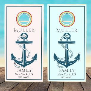 Nautical Navy Anchor Monogram Cornhole Set