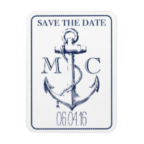 Nautical Navy Anchor Monogram | Save the Date Magnet