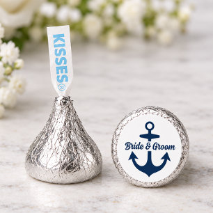 Nautical Navy Anchor Monogram Wedding Hershey®'s Kisses®