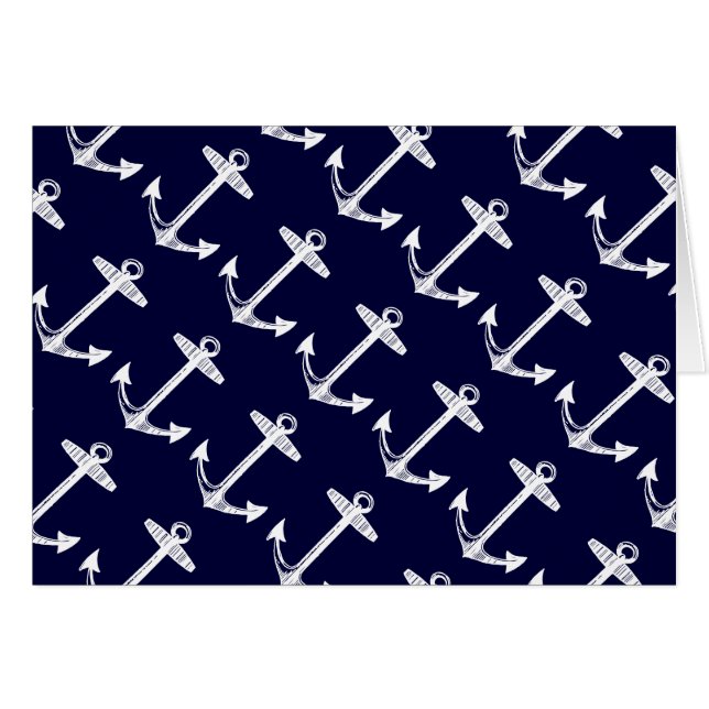 Nautical Navy Anchor Pattern Cards (Front Horizontal)