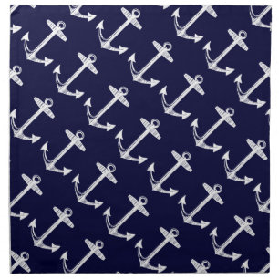 Nautical Navy Anchor Pattern Cloth Napkin