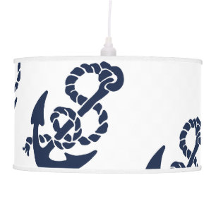 Nautical Navy Anchor Pattern Hanging Lamp