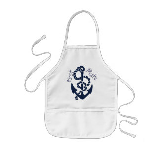 Nautical Navy Anchor Pattern Kids' Apron