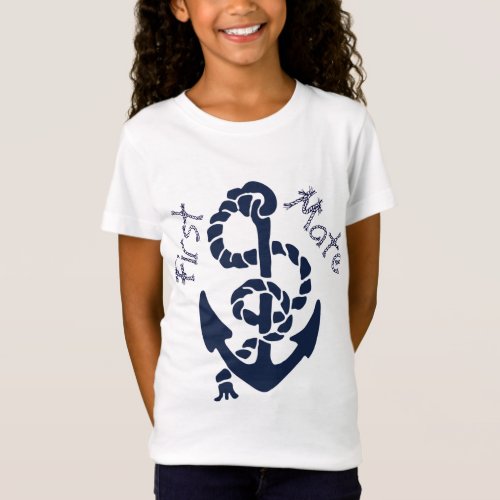 Nautical Navy Anchor Pattern T_Shirt