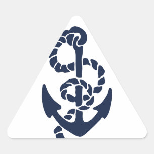 Nautical Navy Anchor Pattern Triangle Sticker