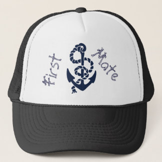 Nautical Navy Anchor Pattern Trucker Hat