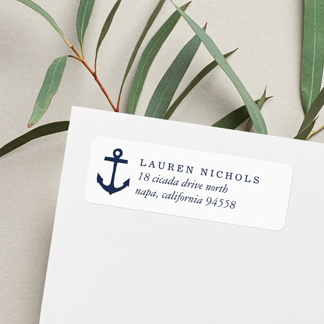 Nautical Navy Anchor Return Address Label (Creator Uploaded)