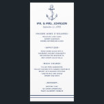Nautical Navy Anchor Sea Side Wedding Menu<br><div class="desc">A nautical themed menu perfect for beach weddings and weddings by the sea! Carry the theme of the celebration through to your menu with this navy anchor themed menu.</div>