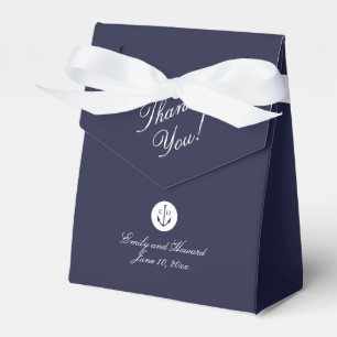 Nautical Navy Anchor Wedding Monogram Favor Box