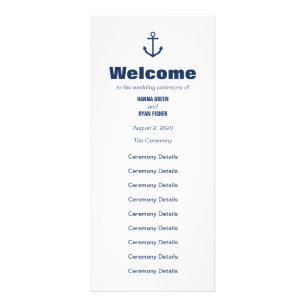 Nautical Navy Anchor Wedding Program