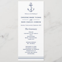 Nautical Navy Anchor Wedding Program