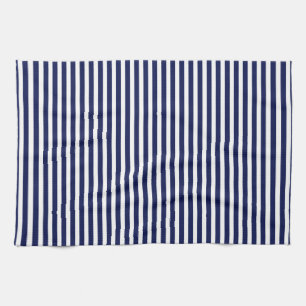 Nautical Navy and White Cabana Stripes Kitchen Towel