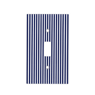 Nautical Navy and White Cabana Stripes Light Switch Cover