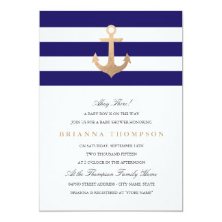 Nautical Navy Baby Shower Card