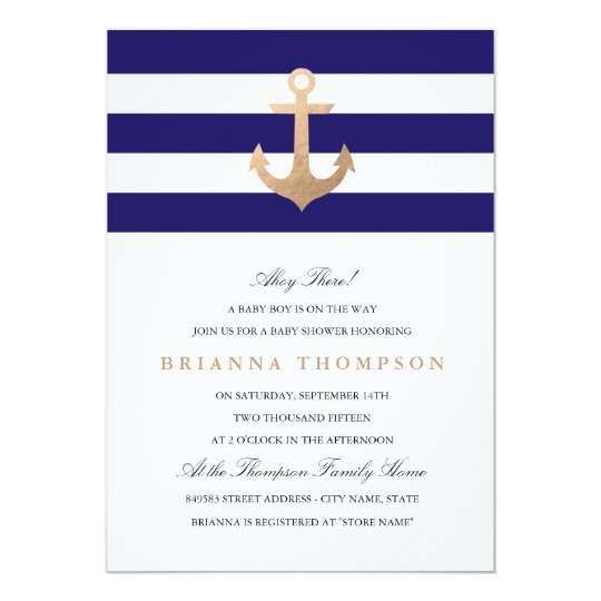 nautical navy baby shower card | zazzle nautical navy baby shower card | zazzle, Baby shower invitations