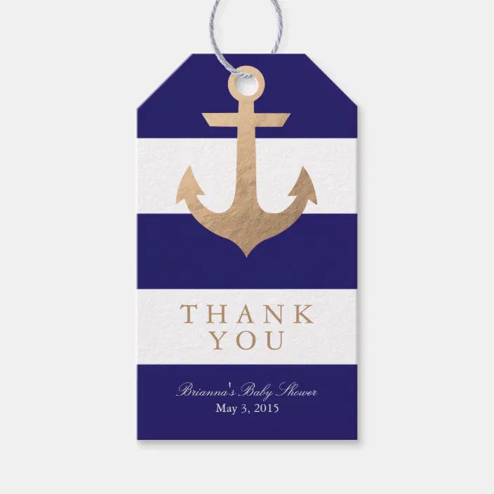 Nautical Navy Baby Shower Gift Tags Zazzle Com