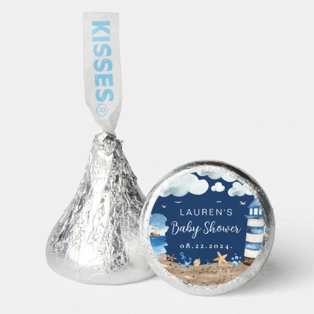 Nautical Navy Baby Shower hershey®'s kisses® (Front)