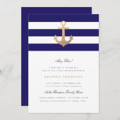 Nautical Navy Baby Shower Invitation (Front/Back)