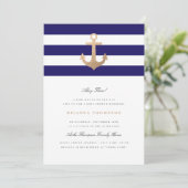 Nautical Navy Baby Shower Invitation (Standing Front)