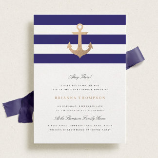 Nautical Navy Baby Shower Invitation