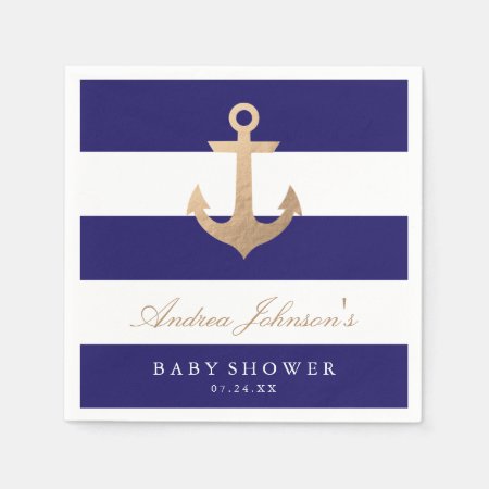 Nautical Navy Baby Shower Napkins