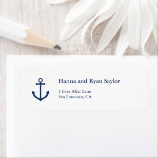 Nautical Navy Blue Anchor Address Labels