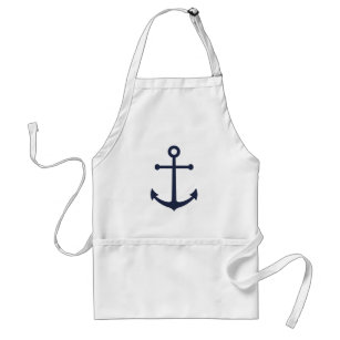 Nautical Navy Blue Anchor Adult Apron