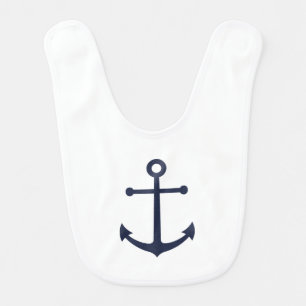 Nautical Navy Blue Anchor Baby Bib