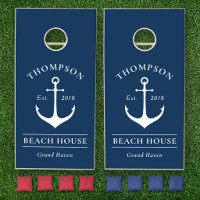 Nautical Navy Blue Anchor Beach House