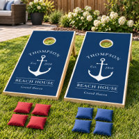 Nautical Navy Blue Anchor Beach House