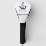 Nautical Navy Blue Anchor Boat Name Golf Head Cover at Zazzle