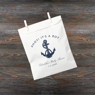Nautical Navy Blue Anchor Boy Baby Shower Favor Bag