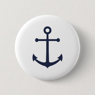 Nautical Navy Blue Anchor Button