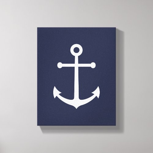 Nautical Navy Blue Anchor Canvas Print