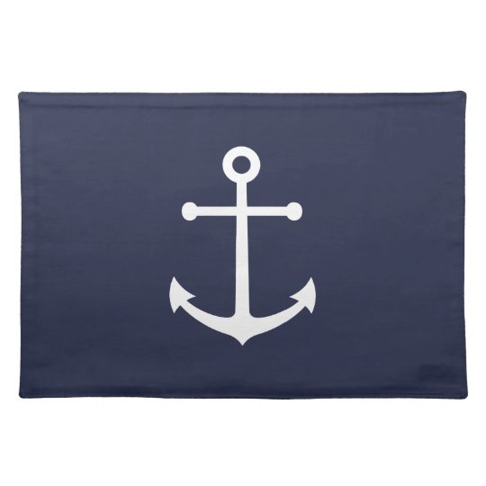 Nautical Navy Blue Anchor Cloth Placemat