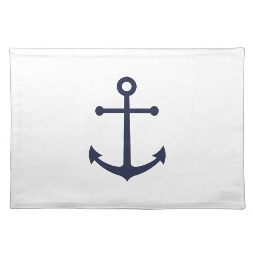 Nautical Navy Blue Anchor Cloth Placemat