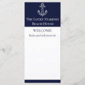 Nautical Navy Blue Anchor Coastal Monogrammed Duve (Front)